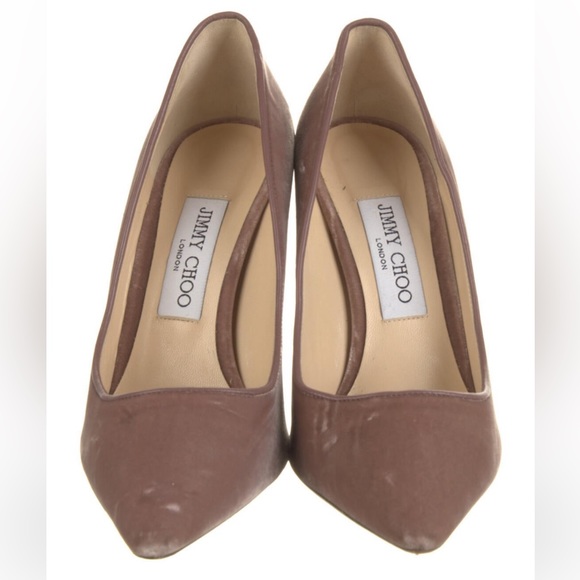 Jimmy Choo, sexy, dusty, pink velvet, stiletto heels, size 7.5 - Picture 3 of 10